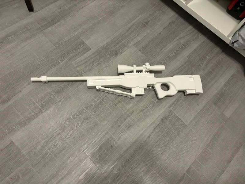 Awo Sniper - Counter Strike Replika Echte Größe Voll Weiß Fertig Zum Bemalen/Schmirgeln von SCUZZAJ