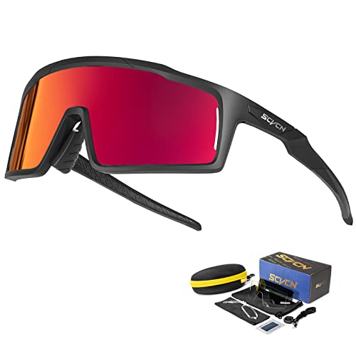 SCVCN Polarisierte Radfahrerbrille Sonnenbrille mit 3 Austauschbaren Gläsern für Männer Frauen Laufen Volleyball Tennis Autofahren Angeln Softball Bergsteigen Golf Wandern HD Hochkontrastlinsen 01 SCVCN Polarisierte Radfahrerbrille Sonnenbrille mit 3 Austauschbaren Gläsern für Männer Frauen Laufen Volleyball Tennis Autofahren Angeln Softball Bergsteigen Golf Wandern HD Hochkontrastlinsen 01 von SCVCN