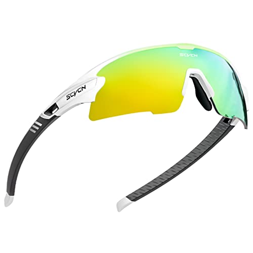 SCVCN Radfahrerbrille Polarisierte Sport Sonnenbrille mit 3 Austauschbaren Gläsern für Männer Frauen Laufen Golf Wandern Volleyball Tennis Autofahren Angeln Softball Bergsteigen 40 SCVCN Radfahrerbrille Polarisierte Sport Sonnenbrille mit 3 Austauschbaren Gläsern für Männer Frauen Laufen Golf Wandern Volleyball Tennis Autofahren Angeln Softball Bergsteigen 40 von SCVCN