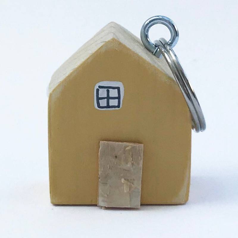 Gelbe Haus Keychain Holz von SCWStudioofWood