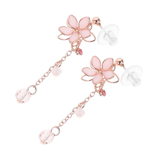 1 Paar Mode Tropföl Ohrringe zarter Harzohranhänger für Frauen stilvolles rosa Blumendesign Accessoire für lässige formelle Kleidung großartiges Geschenk für von SCWZZWSY