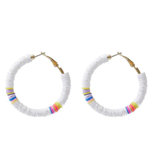 1 Paar geformte Hoop -Ohrringe Polymer Clay Perlen -Drop -Accessoires für Frauen stilvolle Ohranhänger einzigartiges Geschenk für Modeliebhaber von SCWZZWSY