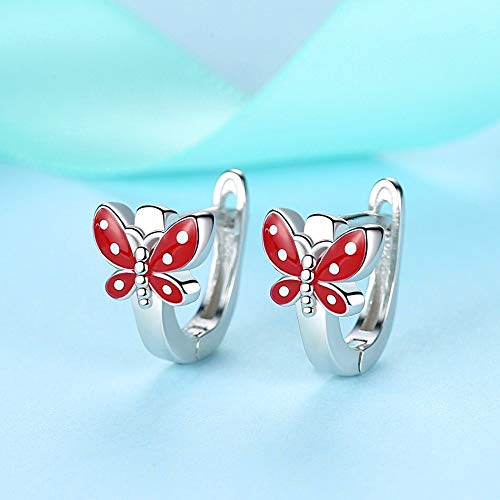 100% Rotrosa Emaille Butterfly Hoop Ohrringe für Frauen Mädchen 925 Tierohrringe Fein Schmuck 100% Rotrosa Emaille Butterfly Hoop Ohrringe für Frauen Mädchen 925 Tierohrringe Fein Schmuck von SCWZZWSY