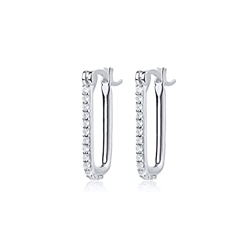 Bar geformte schwarze weiße Zirkonohrringe für Frauen durchdringende Ohrringohren Juwely Pendientes von SCWZZWSY