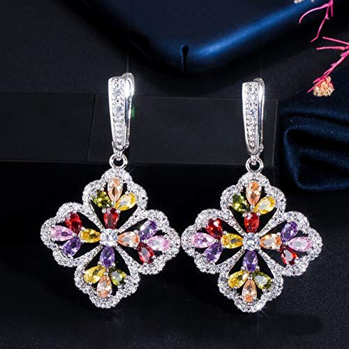 Baumelnde Schneeblume blau kubische Zirkon lange Tropfen Ohrringe für Frauen Accessoires Baumelnde Schneeblume blau kubische Zirkon lange Tropfen Ohrringe für Frauen Accessoires von SCWZZWSY