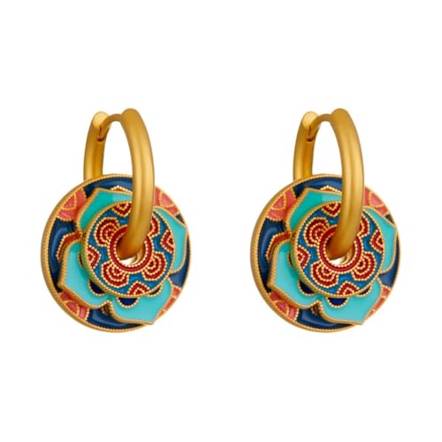 Chinesische einteilige mehrwehrige Ohrringe und elegante, hochwertige Emaille-Öl-Drop-Ohrringe für Frauen von SCWZZWSY