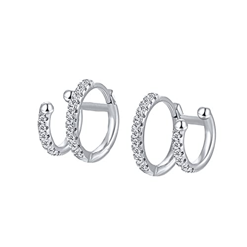 Doppel -Diamant -Zirkonohr -Ohr -Clip -Ohrringe für Frauen kein durchdringender Ohrringschmuck Doppel -Diamant -Zirkonohr -Ohr -Clip -Ohrringe für Frauen kein durchdringender Ohrringschmuck von SCWZZWSY