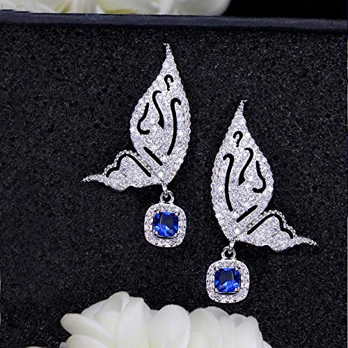 Gelbe und blaue Kubikzirkonia -Pace Pin Fly Schmetterlingsform fallen Ohrringe für Frauen Gelbe und blaue Kubikzirkonia -Pace Pin Fly Schmetterlingsform fallen Ohrringe für Frauen von SCWZZWSY