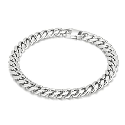 Herren -Edelstahlarmband, Kettenarmband als Geschenk für Männer, Freunde und Familie, 210 x 8 mm, Edelstahl, kein Edelstein. von SCWZZWSY