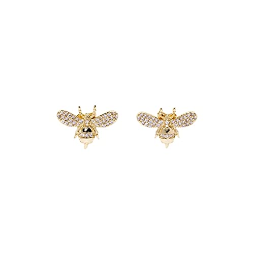 Hochglanz- und Zirkon -Doppel -Schmetterlingsohrringe für Frauen Mini Biene Piercing Ohren Schmuck Hochglanz- und Zirkon -Doppel -Schmetterlingsohrringe für Frauen Mini Biene Piercing Ohren Schmuck von SCWZZWSY