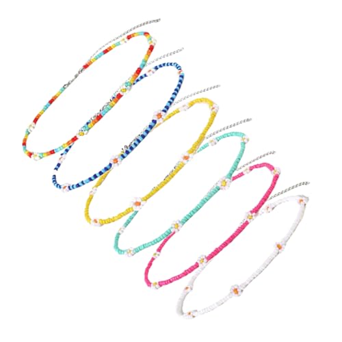 Mädchen Schmuck 6pcs Blumen Perlenkette elegante Choker Halskette für Frauen Blumen Halskette Mädchen Schmuck 6pcs Blumen Perlenkette elegante Choker Halskette für Frauen Blumen Halskette von SCWZZWSY