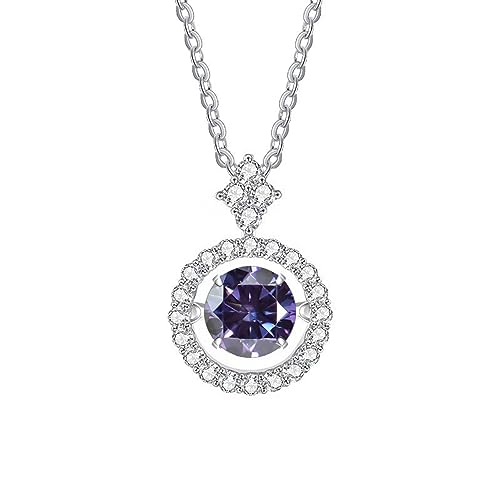 Mädchen Schmuck Zubehör 1ct Runde geschnitten d Farbe Diamant-Halskette Moissanite Anhänger für weibliche Dekorationen, A, A von SCWZZWSY
