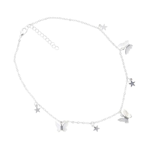 Mädchen Schmuck einfache Schmetterling Halskette für Frauen elegante Klavikelkette Schmuck schmalen Hals Anhänger Silber Halskette Mädchen Schmuck einfache Schmetterling Halskette für Frauen elegante Klavikelkette Schmuck schmalen Hals Anhänger Silber Halskette von SCWZZWSY