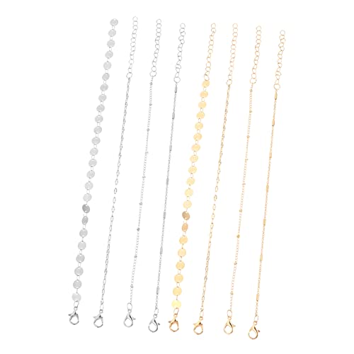 Mädchen von Mädchen Handketten Armband Silber Runde geschnittene Scheibenarmbänder 8pcs Handgelenk Schmuck Set Accessoires von SCWZZWSY