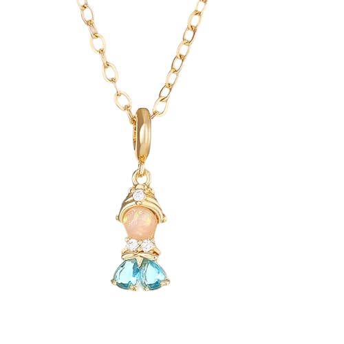 Mädchenschmuck Accessoires für Frauen, Geschichten Sweet Crystal Princess Anhänger Elegant Glanz Blume, Halskette, Märchen Basteln Urlaub Deko von SCWZZWSY