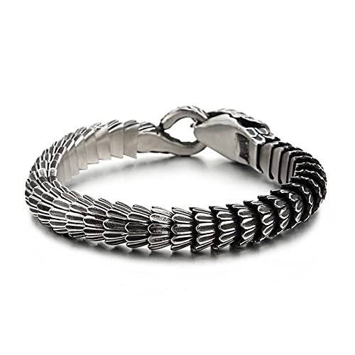 Männer Edelstahl Schlangenwick -Armbandgeschenkidee für Männer, 21 cm, Edelstahl, kein Edelstein. von SCWZZWSY