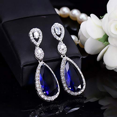 Micro Pave Water Drop Crystal Long Ohrringe für Frauen mit Zirkonsteinen Sicht von SCWZZWSY