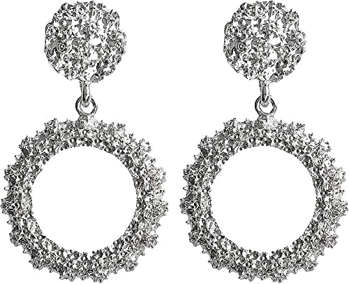 Modeohrringe, Hölzerohrringe, vintage geometrische Drop -Ohrringe für Frauen großer Rechteckkreis Hängen Mode Hangle Ohrringschmuck von SCWZZWSY