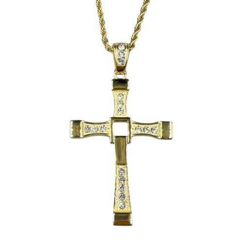 NEU 2026 Ankunft Unisex Hiphop Herren/Frauen Halskette hängend mit Kristall Gold Farbe 316L Edelstahl Beliebte Dekoration Schmuck Luxus you Zubehör von SCWZZWSY