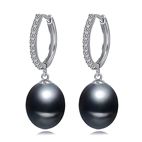 Natürliche Süßwasserperlenohrringe für Frauen, weiße Brautohrringe Mädchen Geburtstag von SCWZZWSY
