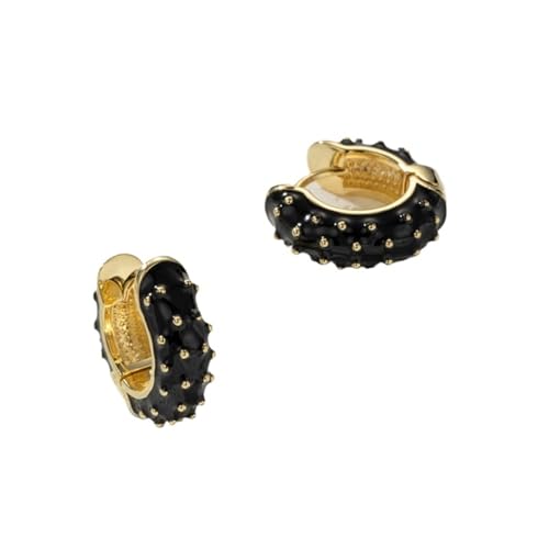 Oil Drop Polka Dot Ohrringe für Frauen Farbschnalle Maillard einfache High-End-Ohrringe von SCWZZWSY