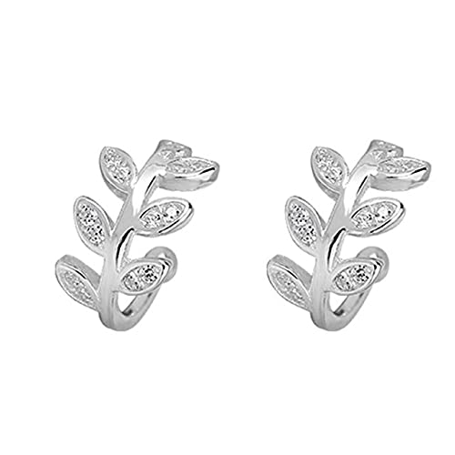 Olivenzweigkranz Ohrringe Frauen Pavé Kristallohrknochen Clip Hochzeit Schmuck Schmuck von SCWZZWSY