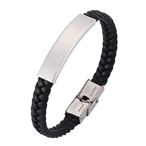 Personalisierte Geschenke Armband Herren Punk Armband Herren Herren Herren Armband Gravierte Handgelenkkette Edelstahl mit Magnetschnalle, ohne Zirkonia von SCWZZWSY