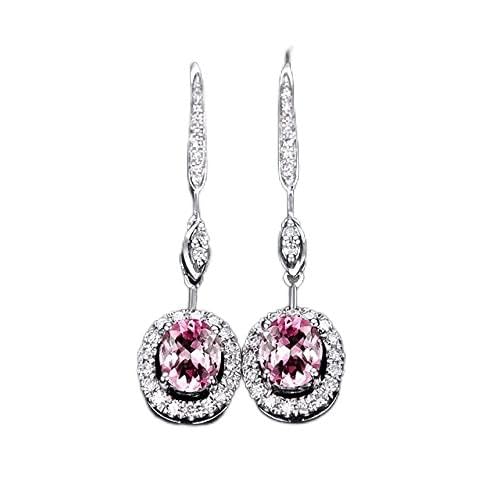 Pink Turmaline Edelsteine ​​Drop Ohrringe Emerald Ruby Sapphire lange Ohrringe für Frauen s von SCWZZWSY