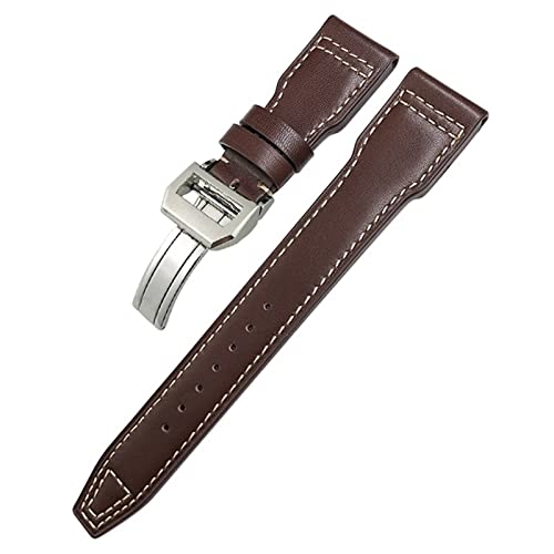 SCWZZWSY 21mm echtes Leder -Uhrband für IWC Big Pilot Uhr Mark 18 Spitfire Hamilton Cowhide Soft Watch Armband von SCWZZWSY