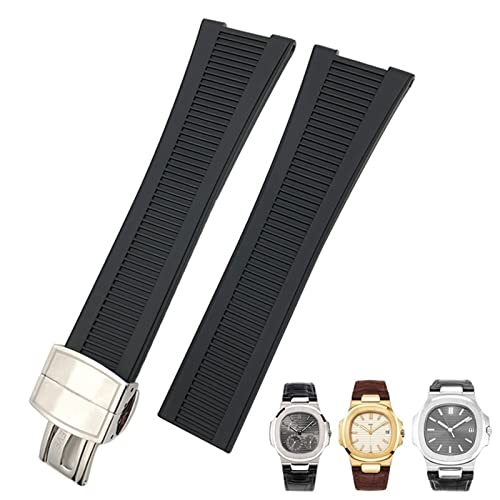 SCWZZWSY 25mm Kerbe Form Gummi Silikon Uhrengurt wasserdichte Uhrenbänder für Patek Philippe Nautilus Männer Armband SCWZZWSY 25mm Kerbe Form Gummi Silikon Uhrengurt wasserdichte Uhrenbänder für Patek Philippe Nautilus Männer Armband von SCWZZWSY