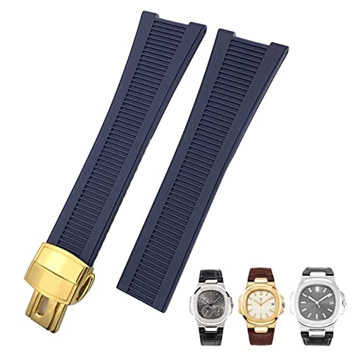 SCWZZWSY 25mm Kerbe Form Gummi Silikon Uhrengurt wasserdichte Uhrenbänder für Patek Philippe Nautilus Männer Armband von SCWZZWSY