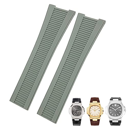 SCWZZWSY 25mm Kerbe Form Gummi Silikon Uhrengurt wasserdichte Uhrenbänder für Patek Philippe Nautilus Männer Armband von SCWZZWSY