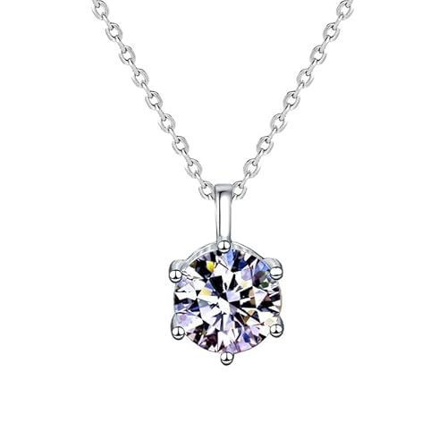 SCWZZWSY Accessoires 1 bis 2CT Moissanit -Halsketten für Frauen, D -Farbdiamantketten, Braut -Set -Schmuck S, Moissanite Pendelled Halsketten von SCWZZWSY