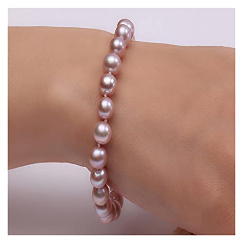 SCWZZWSY Armbänder für Frauen 7 0 8 0mm weiß runde natürliche Süßwasserperlenarmband AAA Fine Judey Lanvender von SCWZZWSY