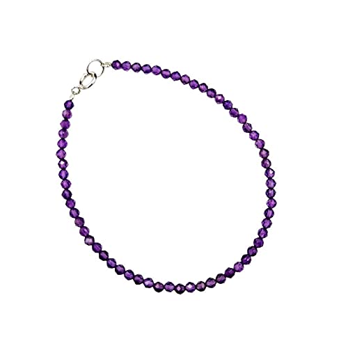 SCWZZWSY Armbänder für Frauen 925 Silber 2mm Labradorit Perlenspinell Sapphire Amethyst Shining Frauen Männer Armband gut für Perle 3mm 16 cm von SCWZZWSY