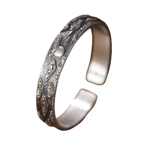 SCWZZWSY Armband S999 Pure Silber Open Herren- und Frauen Silberarmband Schmuck Geburtstagsgeschenk Silber Armreifen von SCWZZWSY