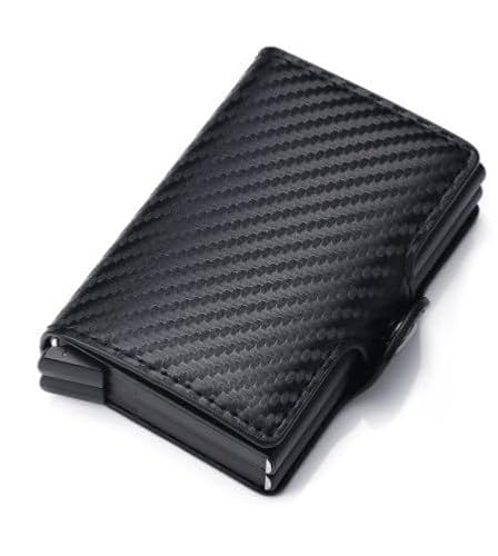 SCWZZWSY Automatisches Business-Kreditkartenetui, intelligentes Mini-Bankkartenetui aus Leder, Aluminium-Kartenetui, Vintage-Abholbox aus Metall von SCWZZWSY