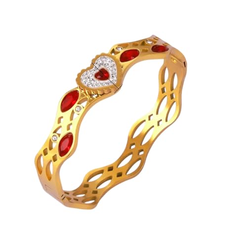 SCWZZWSY Buntes Edelstahl -Armreifen für Frauen eingelegtes Muschel Cz Stones Designer Armband Luxus Charme Schmuck Hochzeit Bankett Geschenk von SCWZZWSY