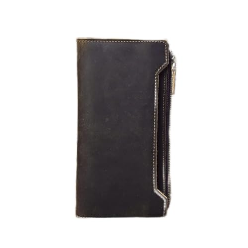 SCWZZWSY Business Handmade Lange Herren Geld Retro Brieftasche Clutch Bag Handtasche Business Reißverschluss von SCWZZWSY