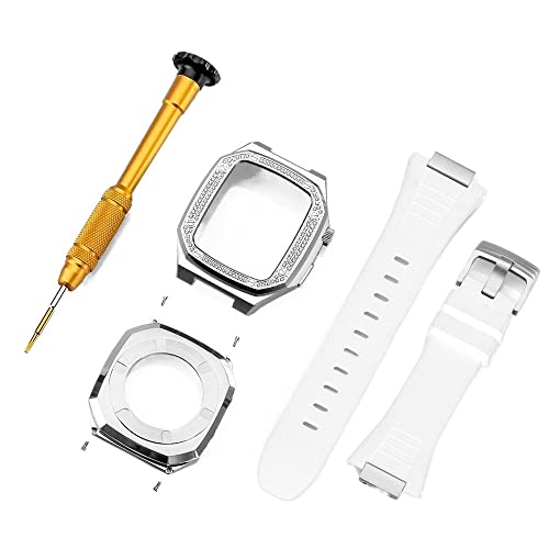 SCWZZWSY DIY für Band 7 6 Metall Edelstahl 45 mm 41 mm Uhr Gummiband -Set für iWatch 44mm Diamant -Gurt -Modifikation Kit SCWZZWSY DIY für Band 7 6 Metall Edelstahl 45 mm 41 mm Uhr Gummiband -Set für iWatch 44mm Diamant -Gurt -Modifikation Kit von SCWZZWSY