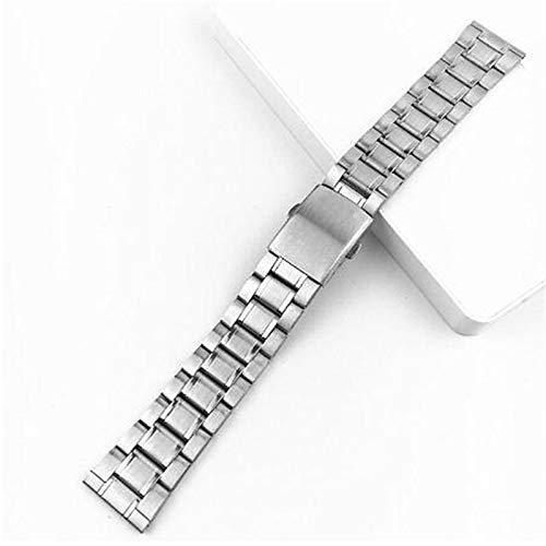 SCWZZWSY Edelstahl -Uhrengurt -Uhren -Handgelenkband Silber Farbe Metall Uhrengurt mit faltungsverschluss für Männer Frauen 12/14/16/12/20/22 mm (Größe: 18 mm) von SCWZZWSY