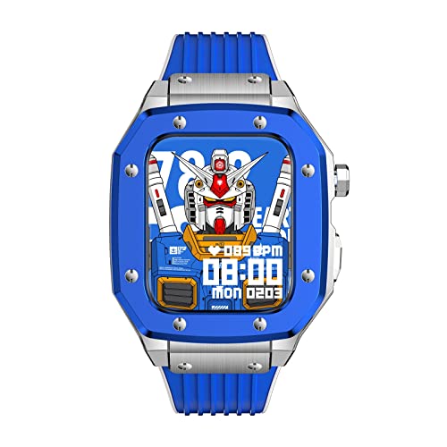SCWZZWSY Für Band Serie 45mm Frauen Legierung Uhr Fall Strap 44mm 42mm Metall Rahmen Modifikation Mod Kit Zubehör für IWatch Serie 7 6 5 4 SE Abdeckung von SCWZZWSY