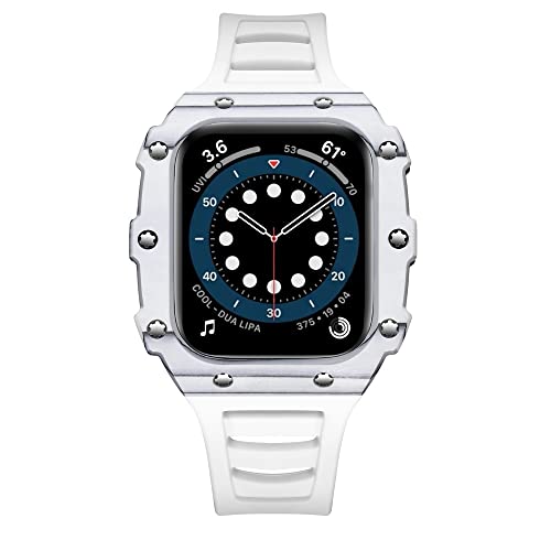 SCWZZWSY Für Fall Luxus Metall Armband Modifikation Kit Set 38 40 41 42 44 45mm Armband Kompatibel mit iWatch 7 6 5 4 3 2 SE von SCWZZWSY