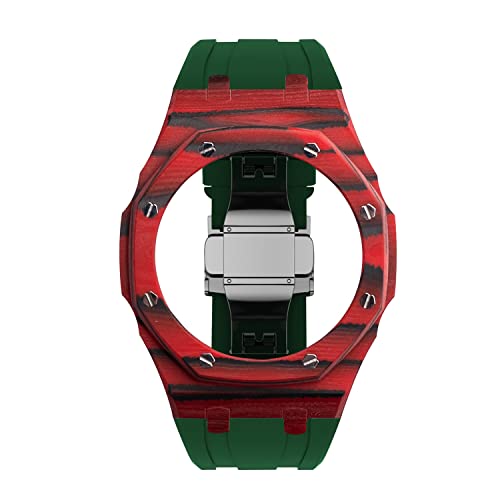 SCWZZWSY Für GA2100 Carbon Faser Mod Kit Metal Luxus Armband Modified Watch Gurt Hülle+Gummi -Gurt GA2110 GAB2100 von SCWZZWSY