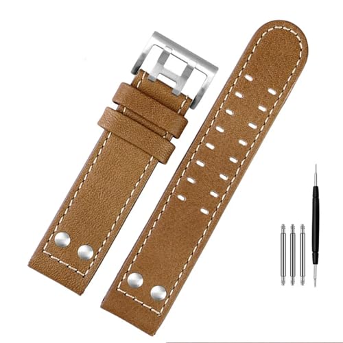 SCWZZWSY Für Hamilton Khaki Aviation Watch H77616533 H70615733 Uhr Watch Gurt Echtes Leder -Jazzfeld MEN Watchband 20 22 Militärstil (Farbe: B Schwarz, Größe: 22 mm) von SCWZZWSY