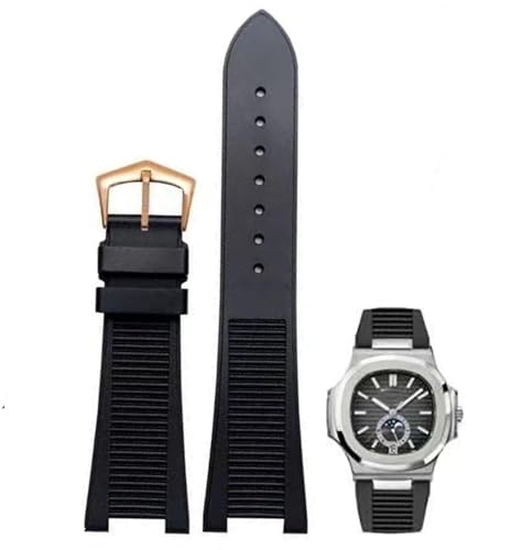 SCWZZWSY Für Patek Philippe Nautilus 5711 5712G Silicon Schwarzblau Brown Armband Sports Gummi -Uhrenband von SCWZZWSY