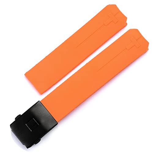 SCWZZWSY Für T-Touch T013 T047 20mm weiches Silikon-Gummi-Uhr-Band Black Orange Sport Water of Watch Armband T091 T013420A von SCWZZWSY