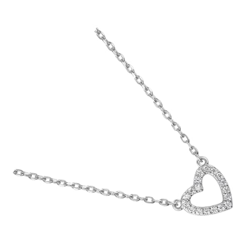 SCWZZWSY Halskette mit Herz-Anhänger aus Strass, Schmuck für Mädchen, elegant, schlichtes Design von SCWZZWSY