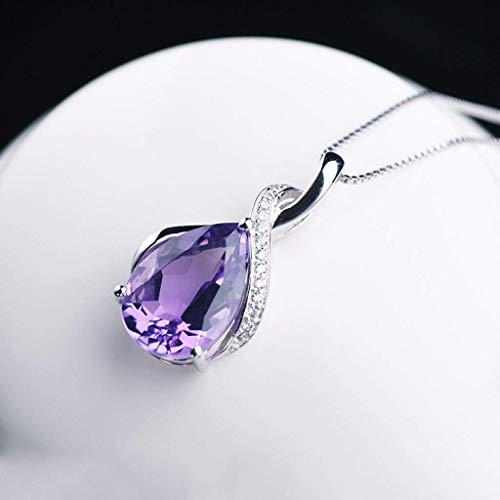 SCWZZWSY Halsketten für Frauen Mädchen 925 Silber Purpur Amethyst Tropfen Form Damen Anhänger Halskette Valentinstag für Freundin Frau Mutter oder Freund Halsketten, Halskette SCWZZWSY Halsketten für Frauen Mädchen 925 Silber Purpur Amethyst Tropfen Form Damen Anhänger Halskette Valentinstag für Freundin Frau Mutter oder Freund Halsketten, Halskette von SCWZZWSY