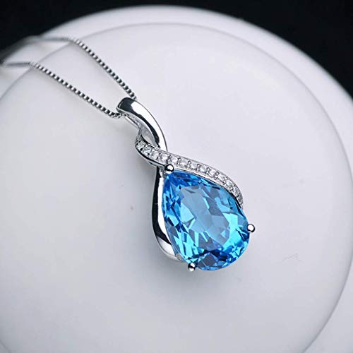 SCWZZWSY Halsketten für Frauen Mädchen 925 Silver Topaz Drop Form Damen Anhänger Halskette Valentinstag Geschenk für Freundin Frau Mutter oder Freund Choker Halskette, Halskette SCWZZWSY Halsketten für Frauen Mädchen 925 Silver Topaz Drop Form Damen Anhänger Halskette Valentinstag Geschenk für Freundin Frau Mutter oder Freund Choker Halskette, Halskette von SCWZZWSY